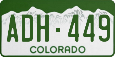 CO license plate ADH449
