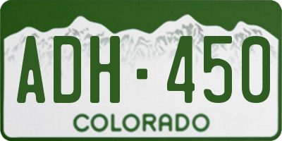 CO license plate ADH450
