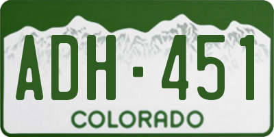 CO license plate ADH451
