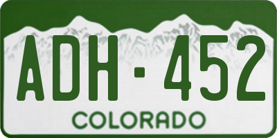 CO license plate ADH452