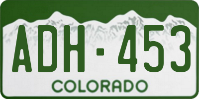 CO license plate ADH453