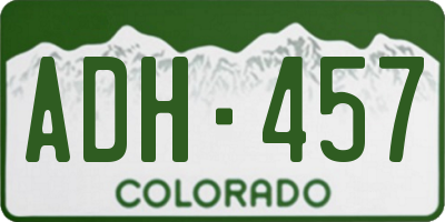 CO license plate ADH457
