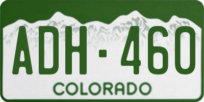 CO license plate ADH460