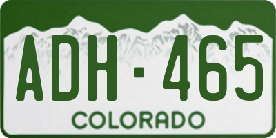 CO license plate ADH465