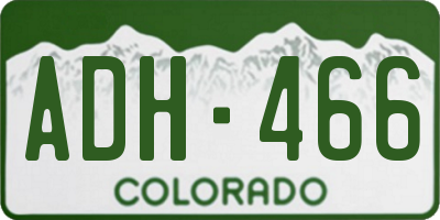 CO license plate ADH466