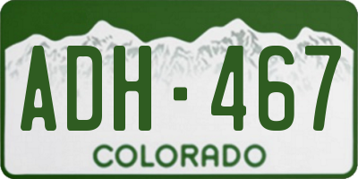 CO license plate ADH467