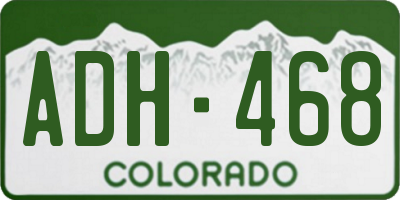 CO license plate ADH468