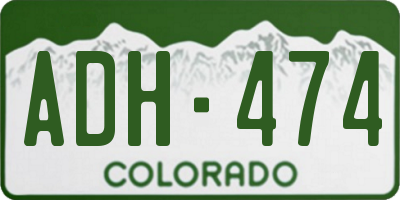 CO license plate ADH474