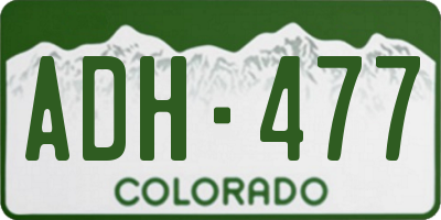 CO license plate ADH477