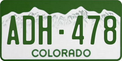 CO license plate ADH478