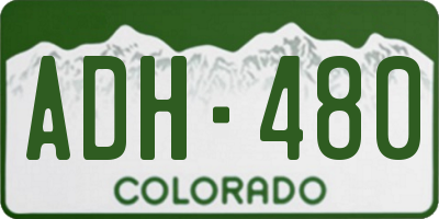 CO license plate ADH480