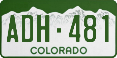 CO license plate ADH481