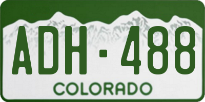CO license plate ADH488