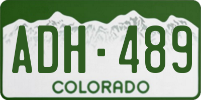 CO license plate ADH489