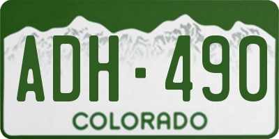 CO license plate ADH490
