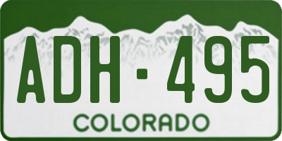 CO license plate ADH495