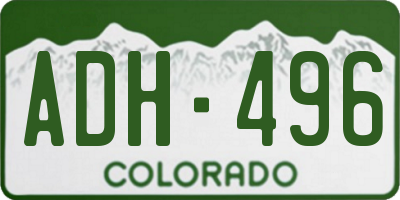 CO license plate ADH496