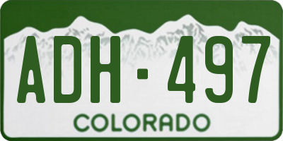 CO license plate ADH497