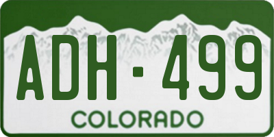 CO license plate ADH499
