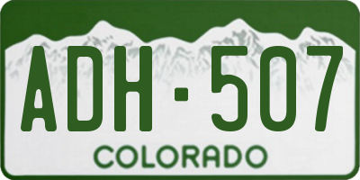 CO license plate ADH507