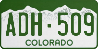CO license plate ADH509