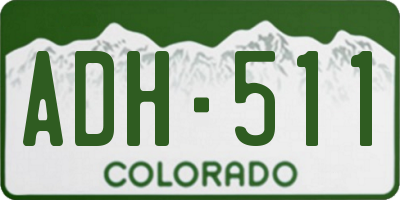 CO license plate ADH511