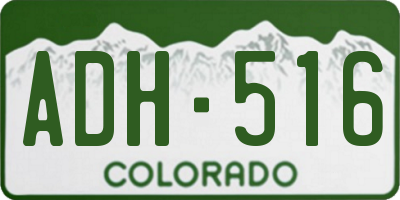 CO license plate ADH516