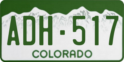 CO license plate ADH517