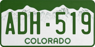 CO license plate ADH519