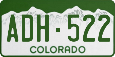 CO license plate ADH522