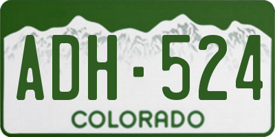 CO license plate ADH524