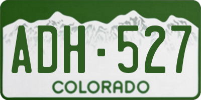 CO license plate ADH527