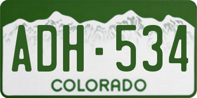 CO license plate ADH534