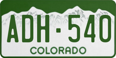 CO license plate ADH540