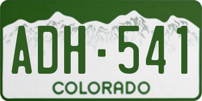 CO license plate ADH541