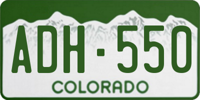 CO license plate ADH550