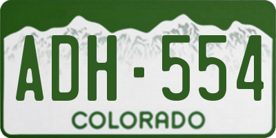 CO license plate ADH554
