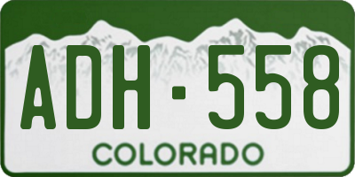 CO license plate ADH558