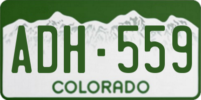 CO license plate ADH559