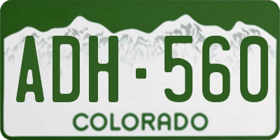 CO license plate ADH560