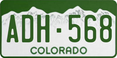 CO license plate ADH568