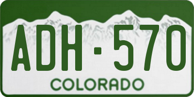 CO license plate ADH570