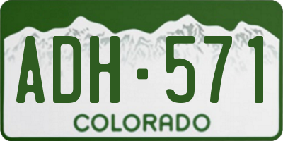 CO license plate ADH571