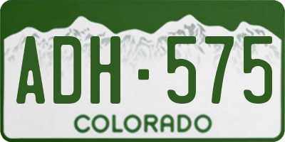 CO license plate ADH575