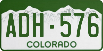 CO license plate ADH576