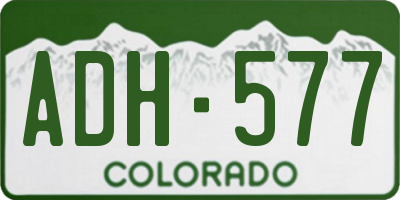 CO license plate ADH577