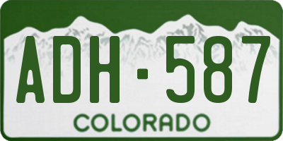 CO license plate ADH587