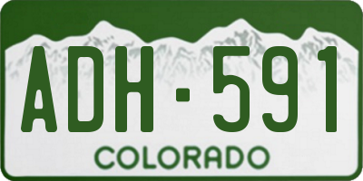 CO license plate ADH591
