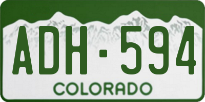 CO license plate ADH594