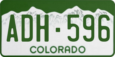 CO license plate ADH596